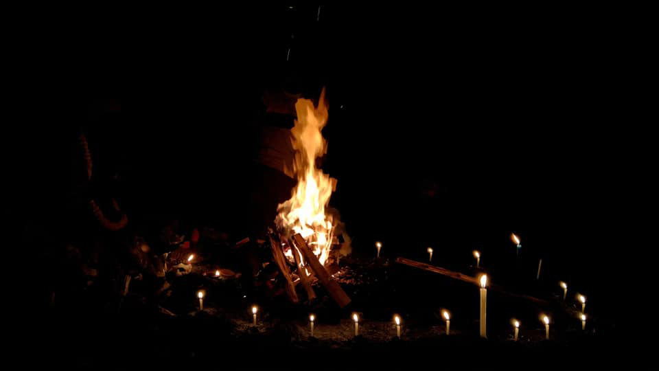 Tarapith Maha Sasan at night