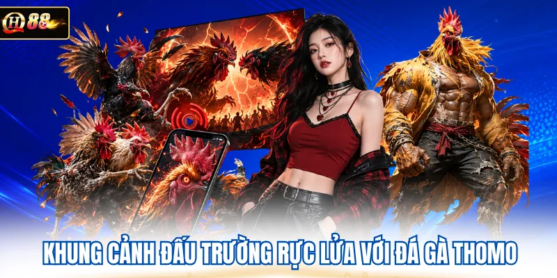 Khung cảnh đấu trường rực lửa với đá gà Thomo